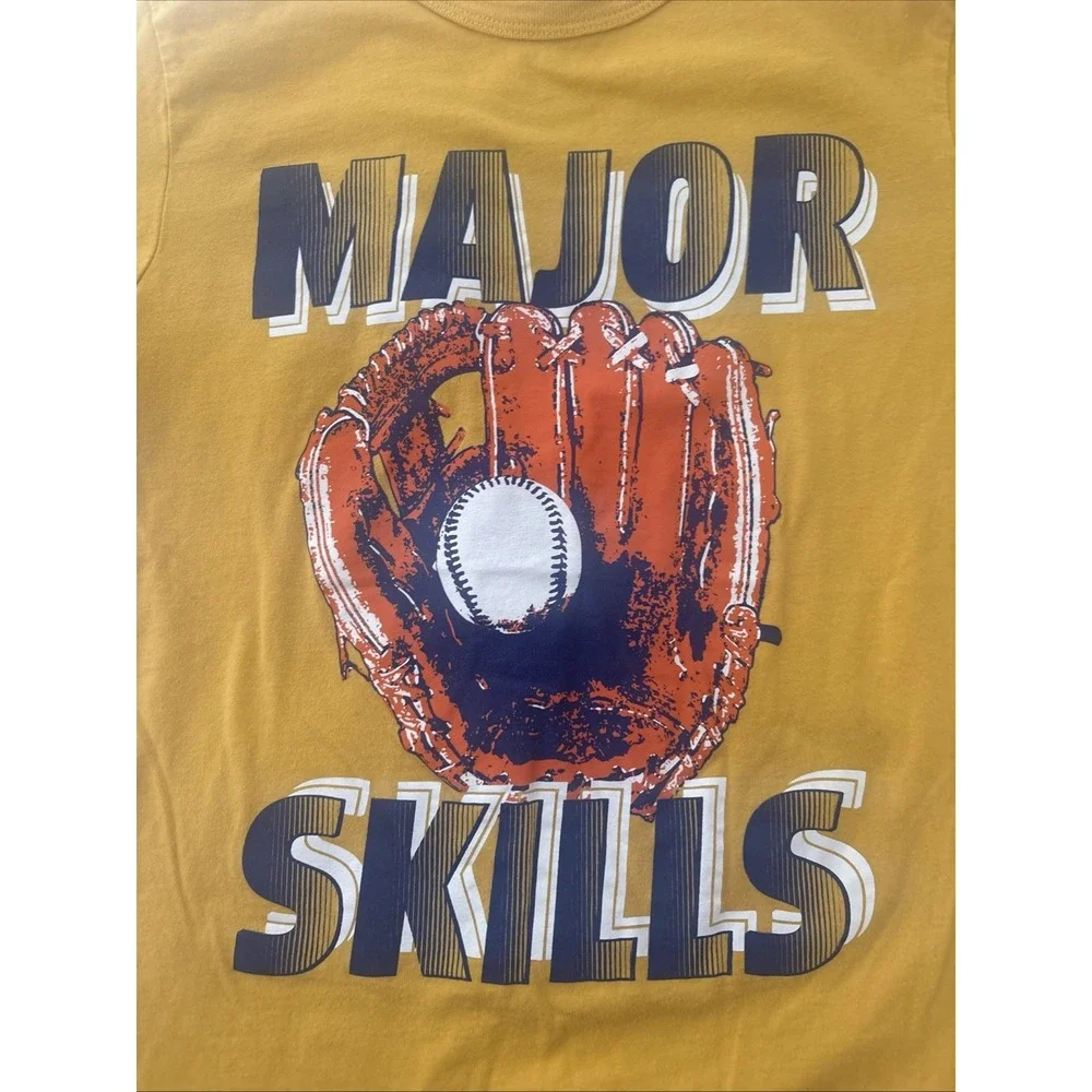 Children's Place Boys Major Skills Baseball Shirt Yellow Size M 7/8 EUC